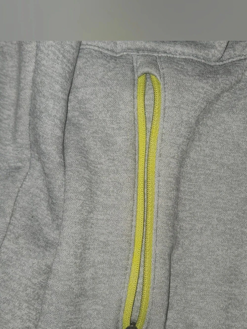 The North Face Mens' Light Gray Fleece Jacket with Lime Trim Size L